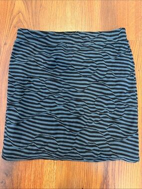 Free People Black and Blue Striped Mini Skirt vintage early 2000s